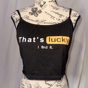 Black Graphic Crop Top